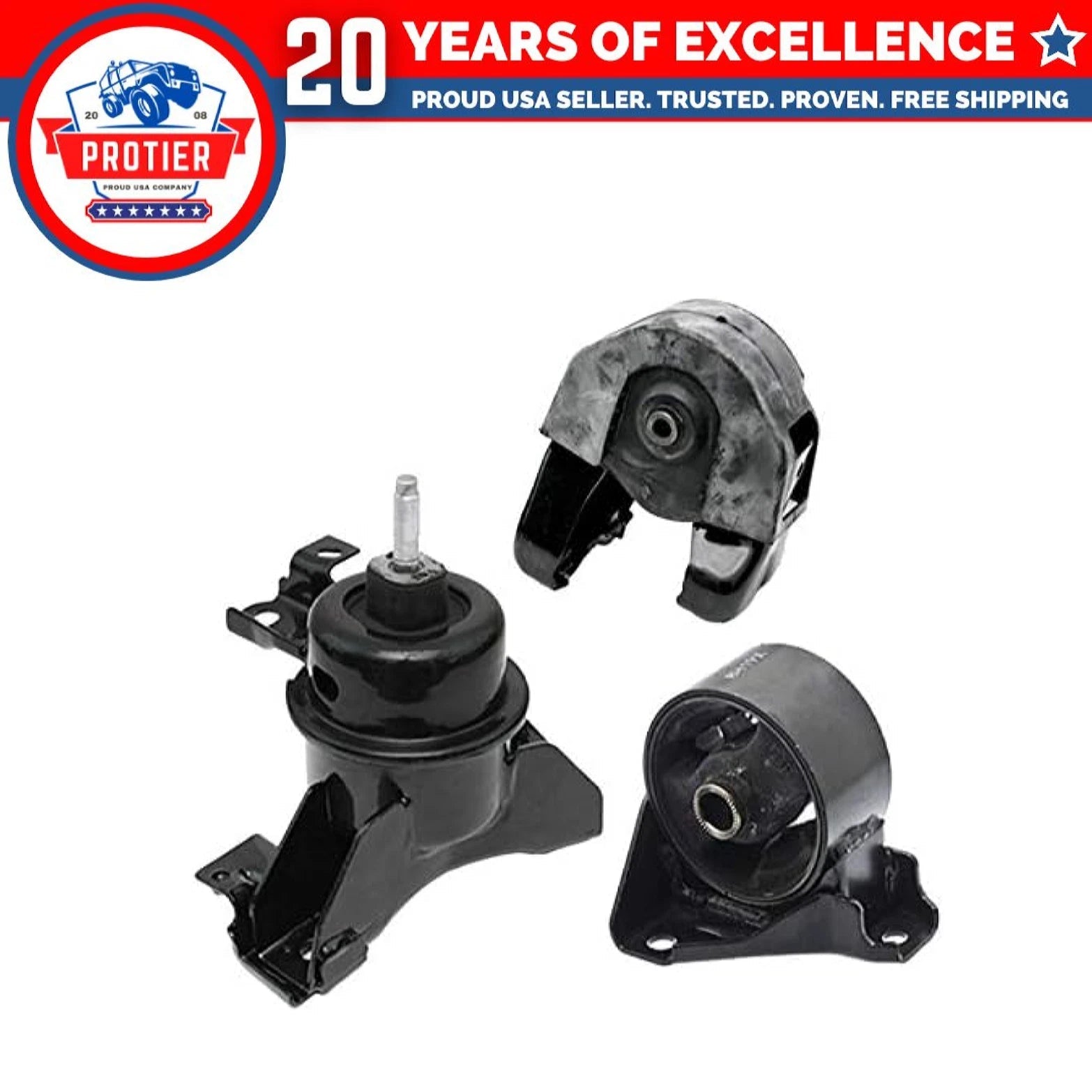 Fits 2007-2012 Kia Rondo 2.4L Engine Motor Mount Set 3pc : A6780, A7176, A7177 6B93BC-57