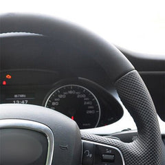 Top Leather Steering Wheel Hand-stitch on Wrap Cover For Audi A3 A4 B8 A5 A6 C6