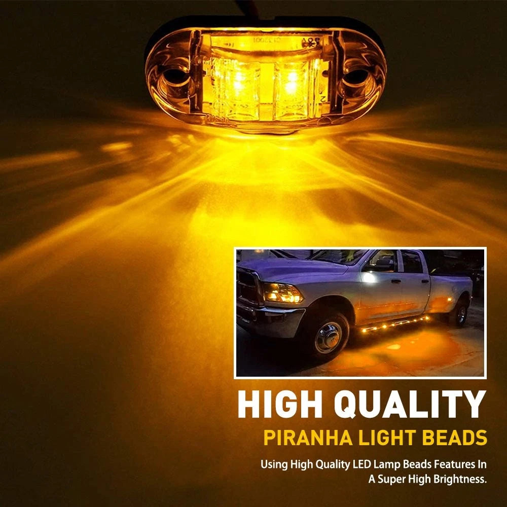 Amber LED Oval Side Marker Lights Truck Trailer Clearance Light Waterproof EOA 6B93BC-57