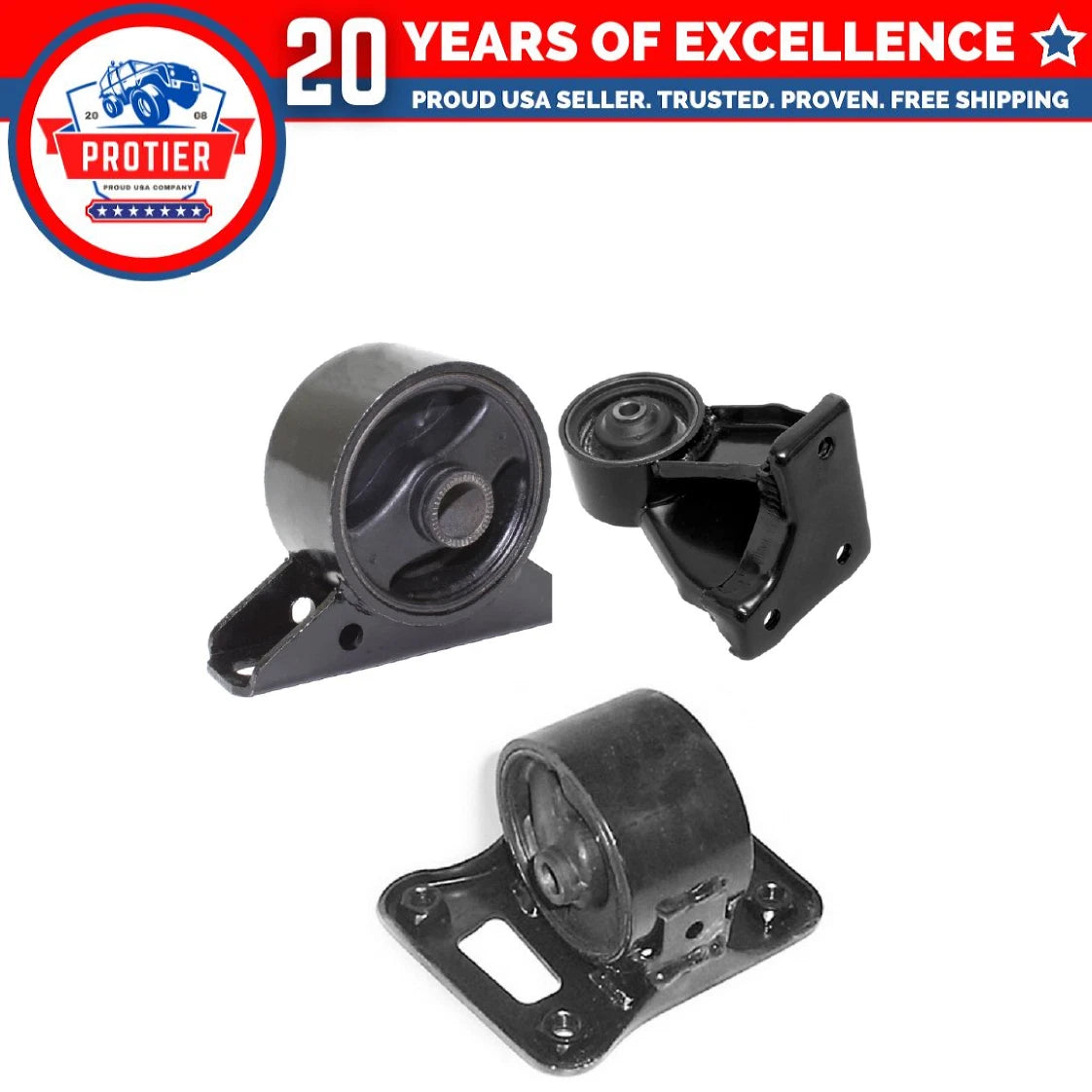 Engine Motor & Trans Mount for 90-94 Eagle Talon 2.0L 2WD for Auto Trans 3PCS 6B93BC-57