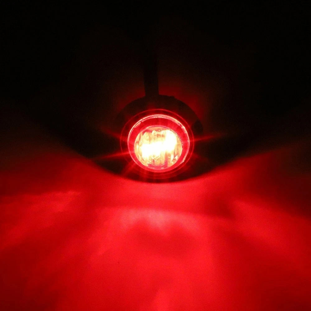 20X Red Amber LED Bullet Side Marker Light Flush Mount Truck Trailer 3/4" EOA 6B93BC-57