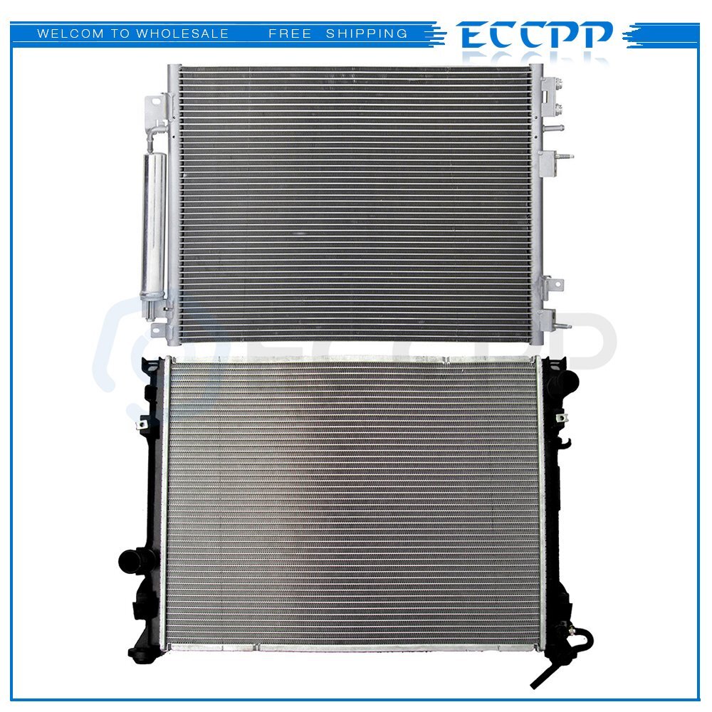 Aluminum Radiator & AC Condenser Cooling Kit For 2009-2010 Chrysler 300 2.7L 6B93BC-57