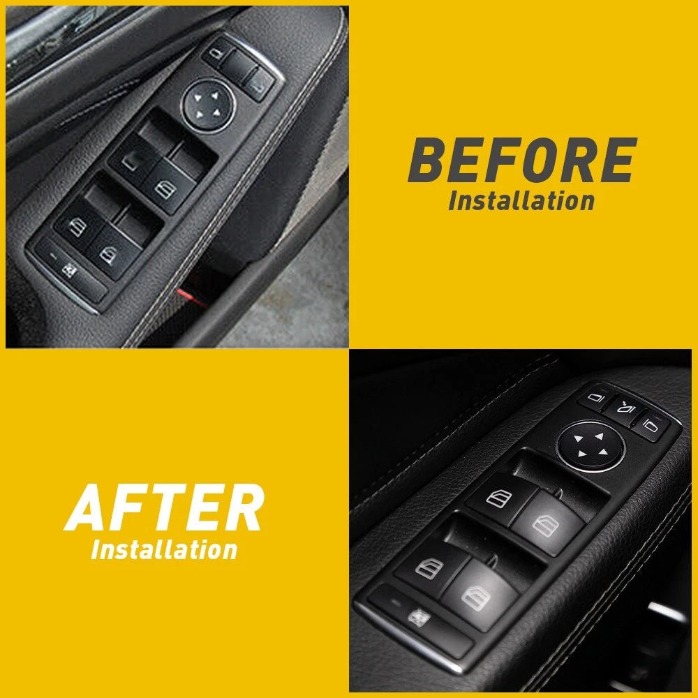 14X Car Front Door Armrest Window Switch Button Cover Set Trim For Mercedes-Benz 6B93BC-57