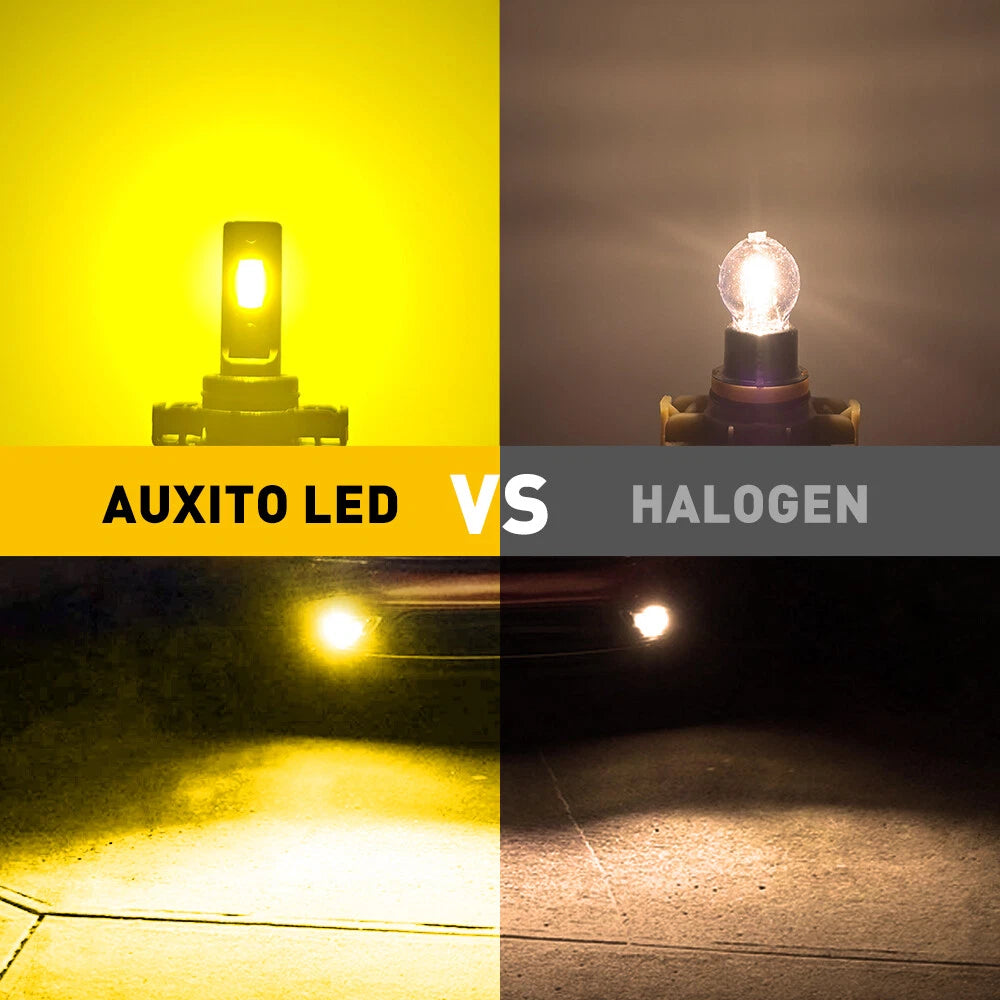 AUXITO LED Fog Light 5202 Bulbs Yellow for Chevy Silverado 1500 2500 HD 2007-15 AUXITO