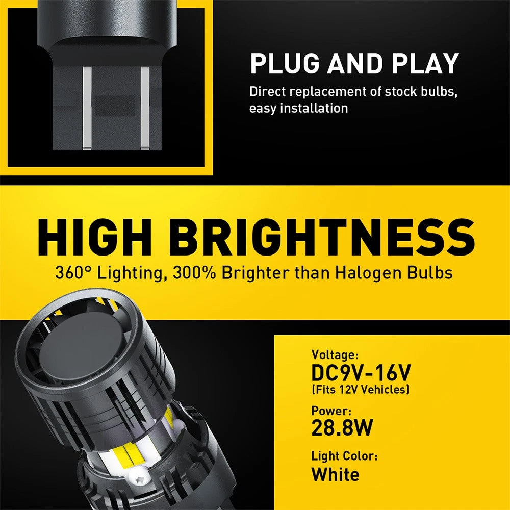 AUXITO 7443 7440 LED TURN SIGNAL Reverse LIGHT BULBS SUPER BRIGHT WHITE 4KP8 EOA AUXITO