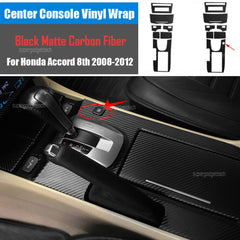 Carbon Fiber Pattern Center Console Molding Sticker Decals For Honda Accord 8th
