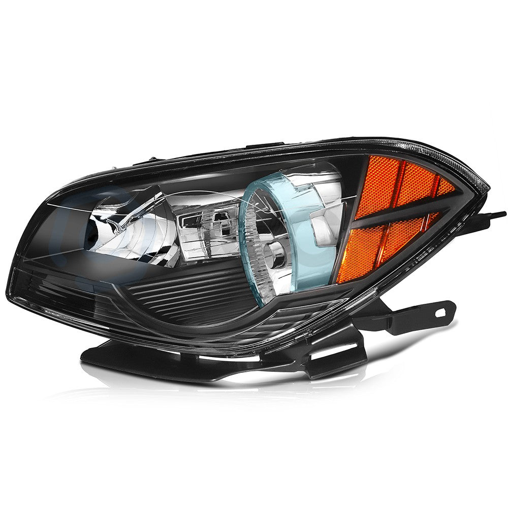 Pair Kit Halogen Headlights Assembly For 2008-2012 Chevrolet Malibu Black Amber 6B93BC-57