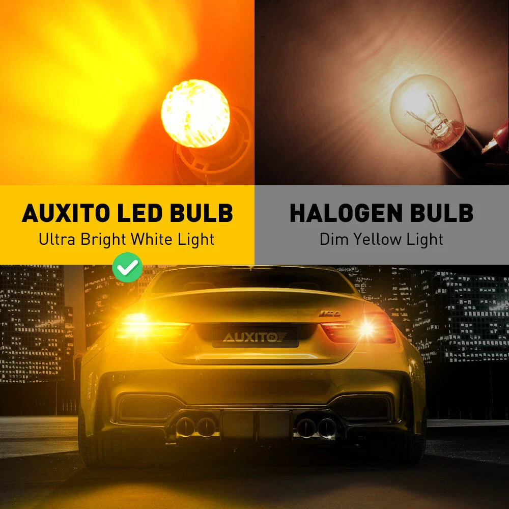 AUXITO 1157 BAY15D Amber Yellow LED Turn Signal Parking Light Bulb Error Free EA AUXITO