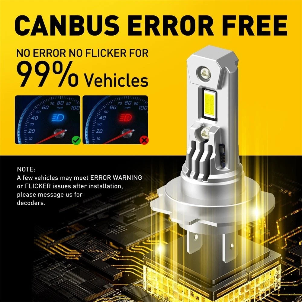 2x 4x H7 LED Headlight High Low Beam Bulbs 6000K Car Front Lamps 600% Brighter 6B93BC-57