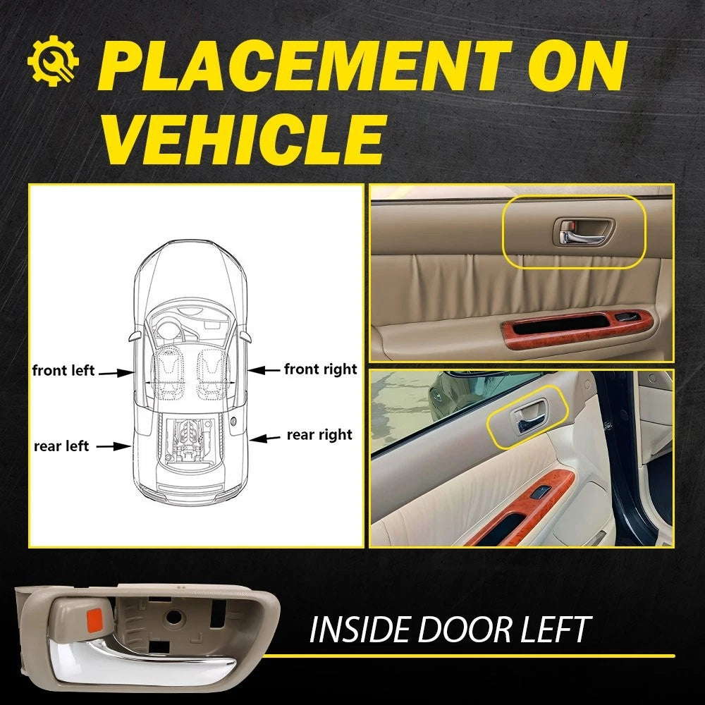 For Toyota Camry 2002-06 Chrome Beige Inner Inside Door Handle Front Rear Left A 6B93BC-57