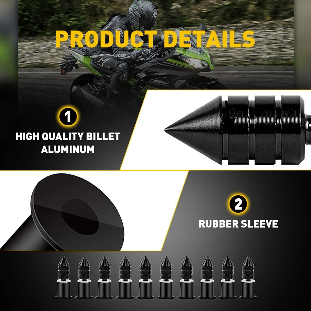 Black M5 Aluminum Spike Motorcycle Fairing Windscreen Bolt Kit Clips Nuts Screw 6B93BC-57