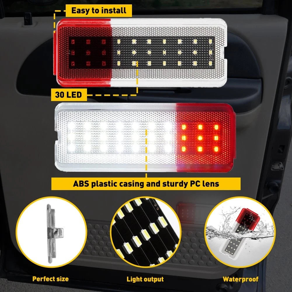 2X 30 LED Inside Door Light Clear Red Lens For 1999-2007 Ford F250 F350 F450 EOA 6B93BC-57