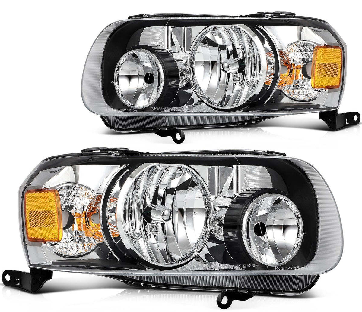 For 2007 2006 2005 Ford Escape Black Housing Headlights Assembly Left+Right Pair 6B93BC-57