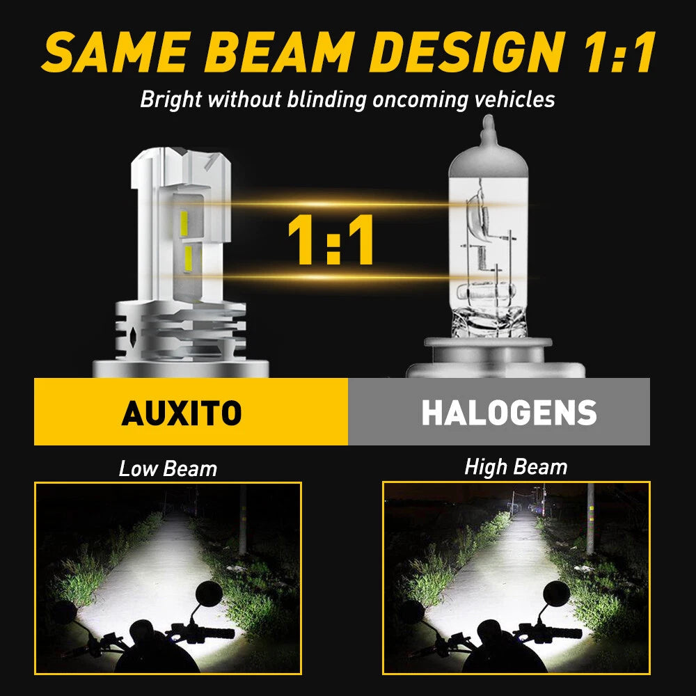 AUXITO H4 9003 LED Motorcycle Headlight Bulb High Low Beam 6500K Power M4 EOA AUXITO