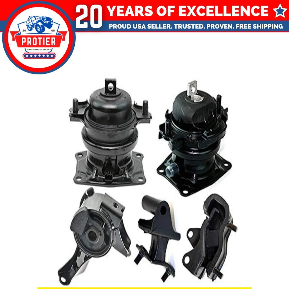 Engine Motor & Trans Mount Set for Honda Pilot 3.5L 2WD 06-08 A65027EL A4551, 6B93BC-57
