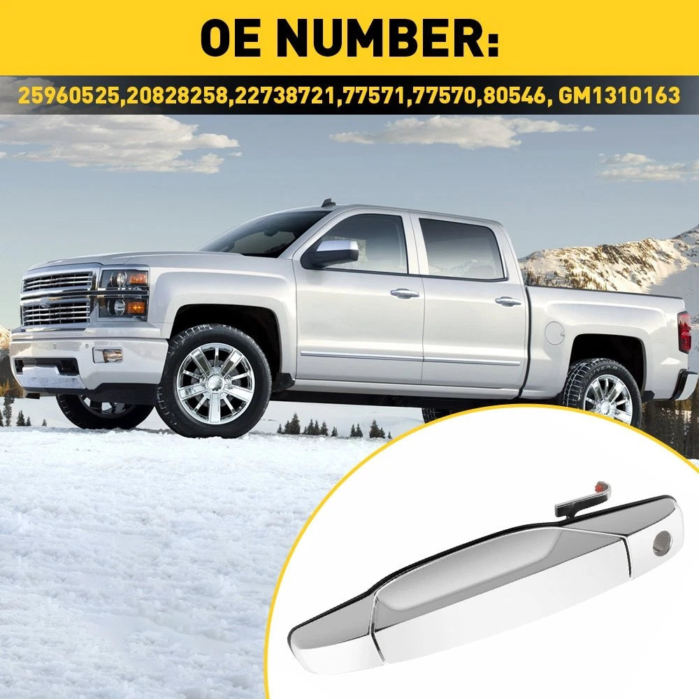 Door Exterior Handle Chrome Front Left LH Driver Side for 2007-13 Chevy GMC 6B93BC-57