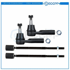 4pcs For Ford Taurus Mercury Sable Steering Front Inner & Outer Tie Rod Links 6B93BC-57
