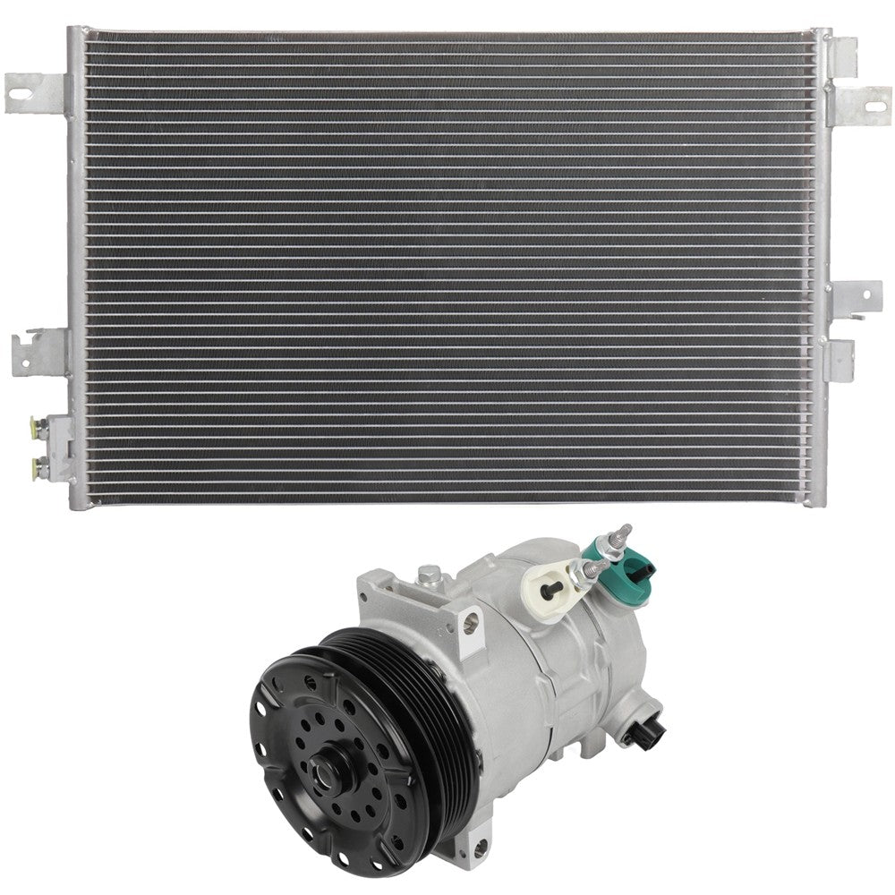 AC Condenser & Compressor Cooling Kit For 11-14 Chrysler 200 08-14 Dodge Avenger 6B93BC-57