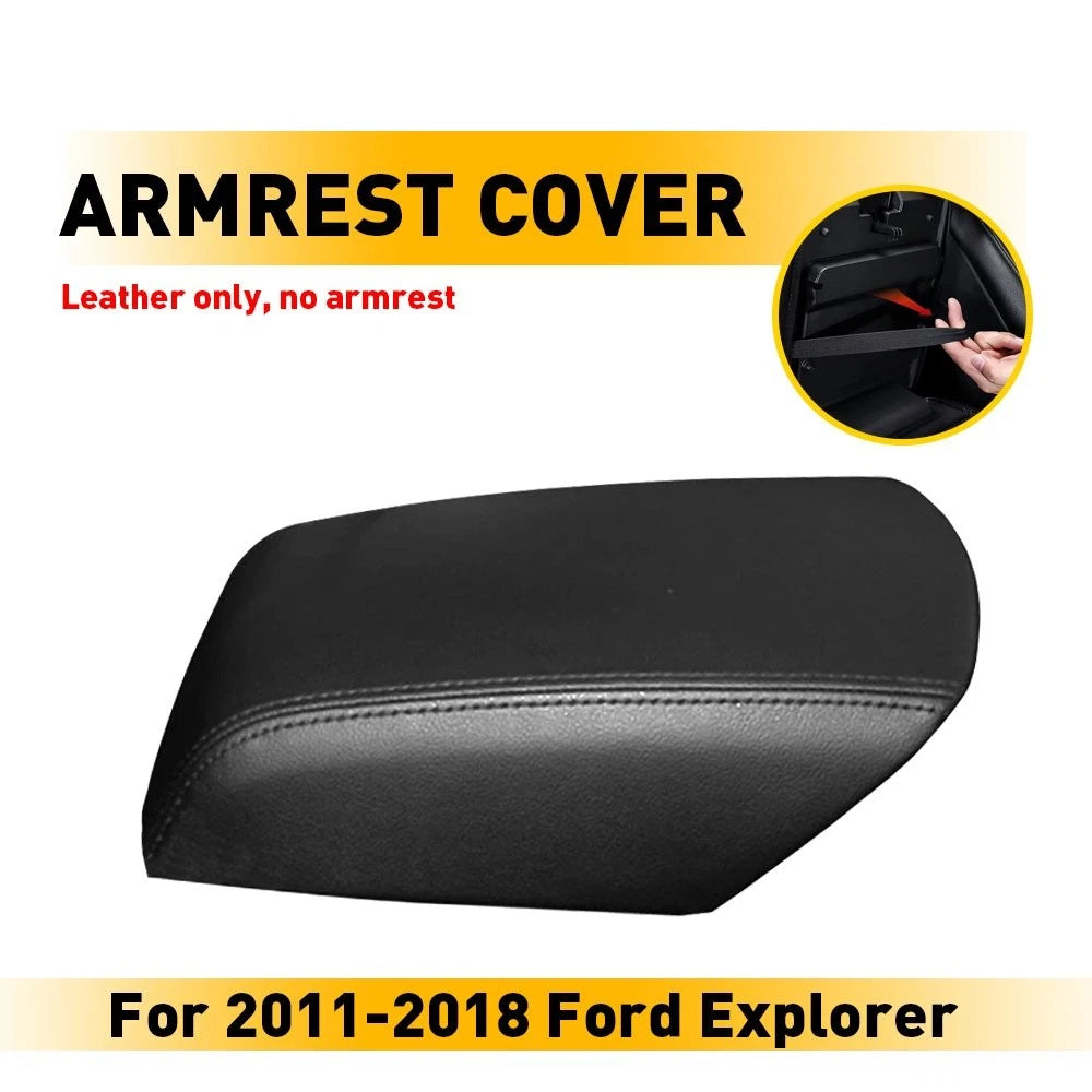 For 2011-2018 Ford Explorer Center Console Rest Arm Lid Armrest Cover Skin Black 6B93BC-57