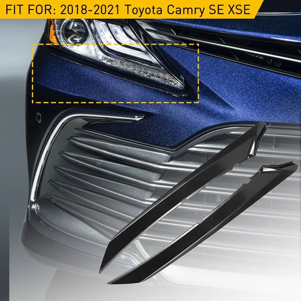 Front Grille Bumper Trim Molding Set Fit For 2018 2019 2020 Toyota Camry SE/XSE 6B93BC-57