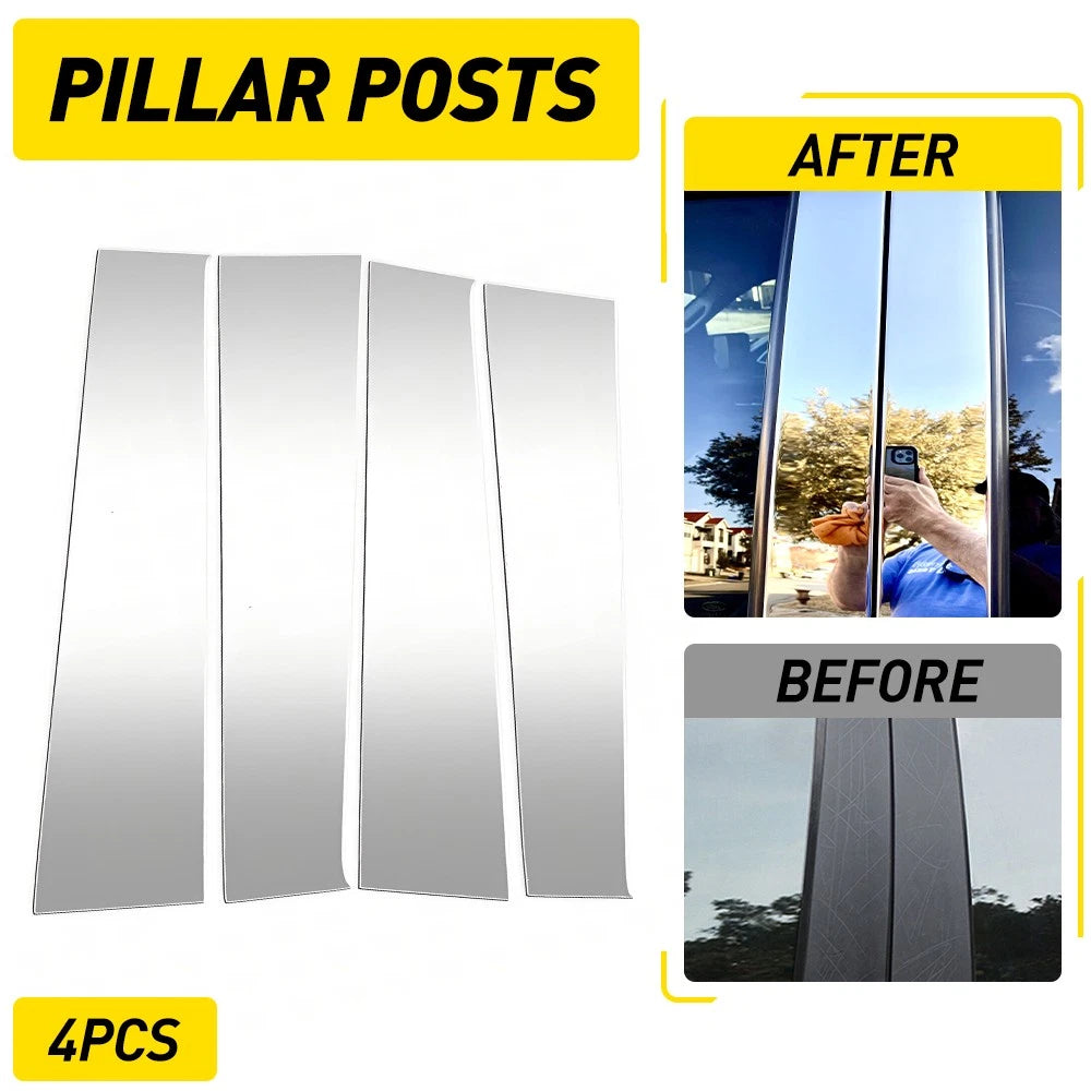 Chrome Pillar Posts for Dodge Ram 2009-2018 4pc Window Door Trim Cover Kit EOA 6B93BC-57