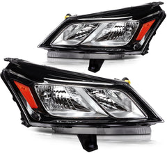 ECCPP Headlights Assembly For Chevrolet Traverse 3.6L 2013-2017 Pair Black Amber 6B93BC-57