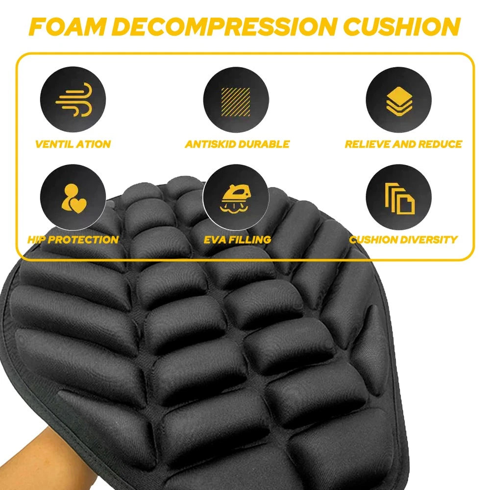 Universal Motorcycle Seat Cover Comfort Gel Seat Cushion Pressure Relief Air Pad 6B93BC-57
