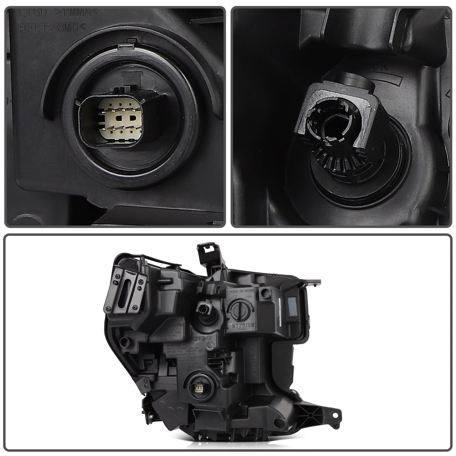 ECCPP LED Headlight Assembly For GMC Sierra 1500 2019-2022 Left Side Black Amber 6B93BC-57