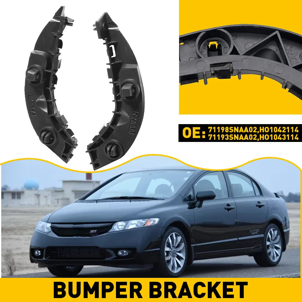 For 2006-2011 Honda Civic Sedan Front Bumper Retainer Bracket Support 2pcs LH RH 6B93BC-57