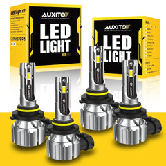 4X AUXITO 9005 9006 LED Headlight Kit Combo Bulb 6500K High Low Beam White EOA AUXITO