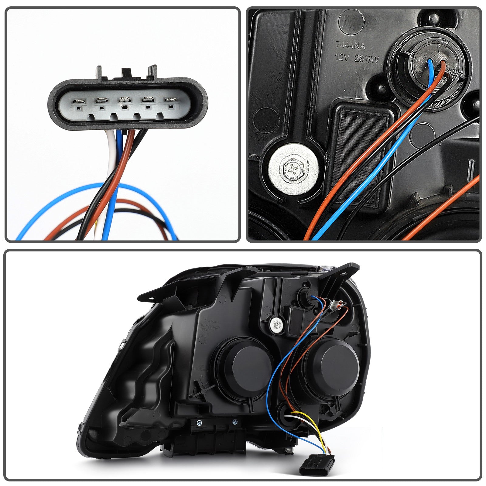 Pair Headlights Assembly For 2010-2015 GMC Terrain SLT SLE Black w/Projector 6B93BC-57