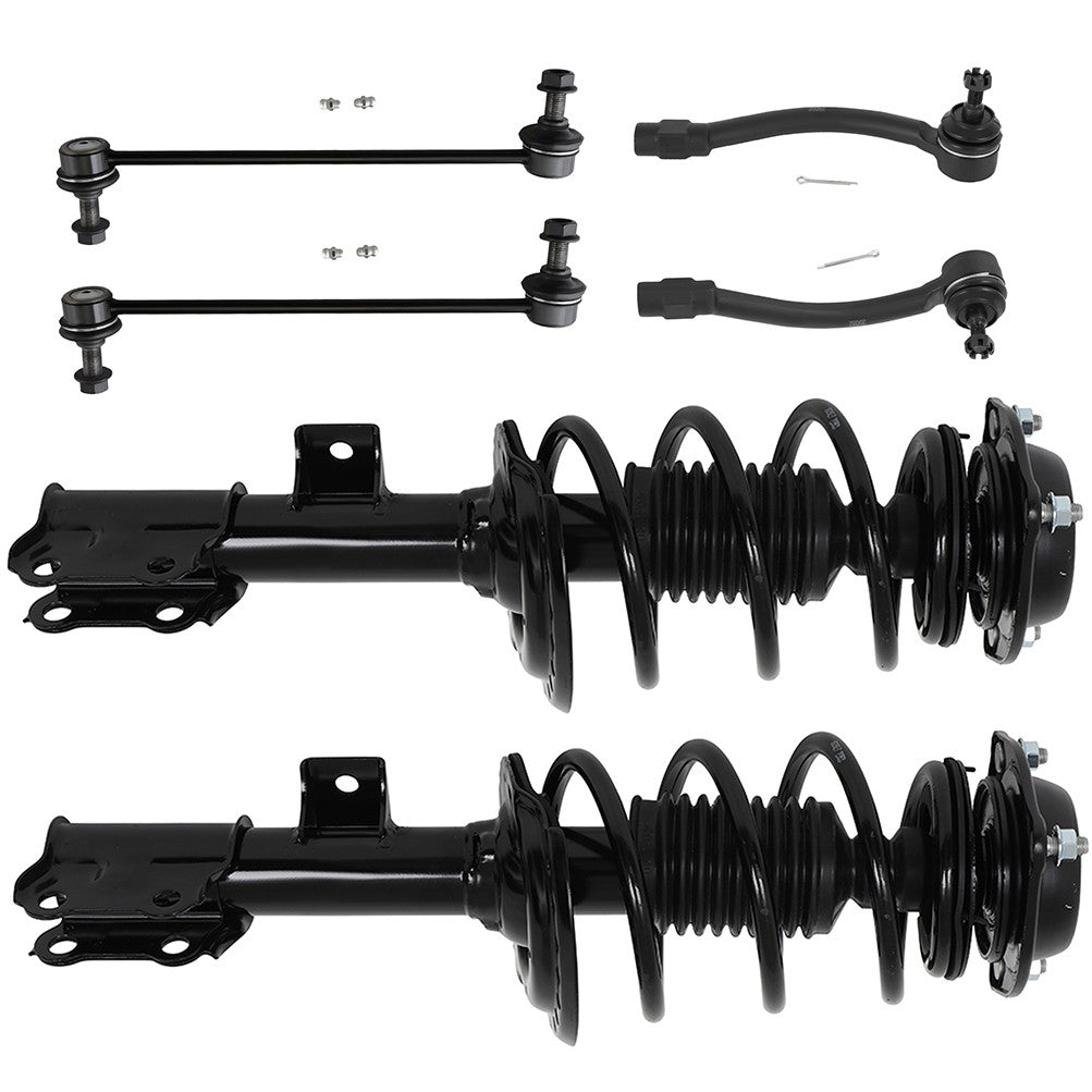 6x Front  Complete Struts Sway Bars Outer Tie Rods For Hyundai Elantra 2011-2016 6B93BC-57