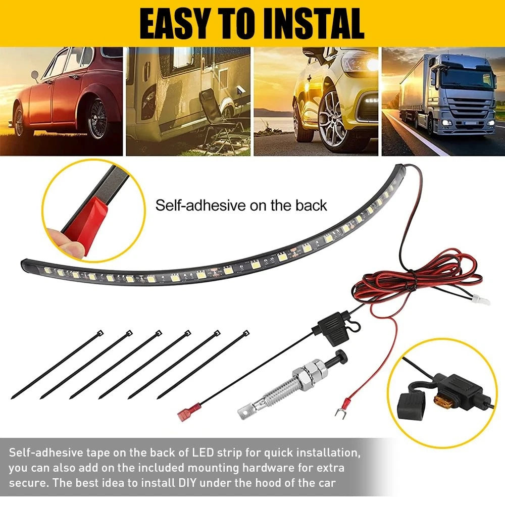 LED Truck Under Hood Engine Bay Light Strip Switch Control Car Repair EOA 6B93BC-57