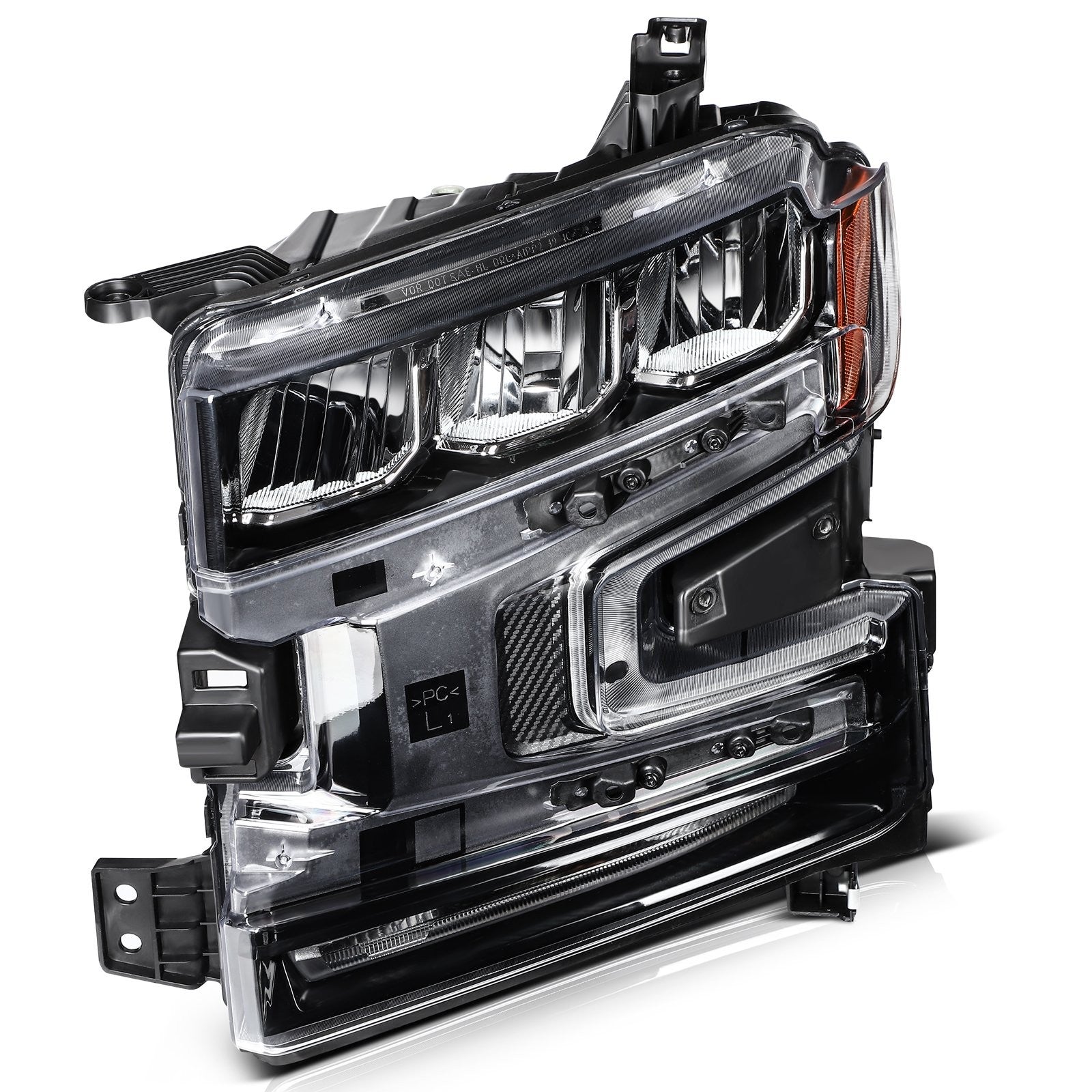 ECCPP Headlights Assembly For Chevrolet Silverado 1500 2019-2021 Pair Black 6B93BC-57