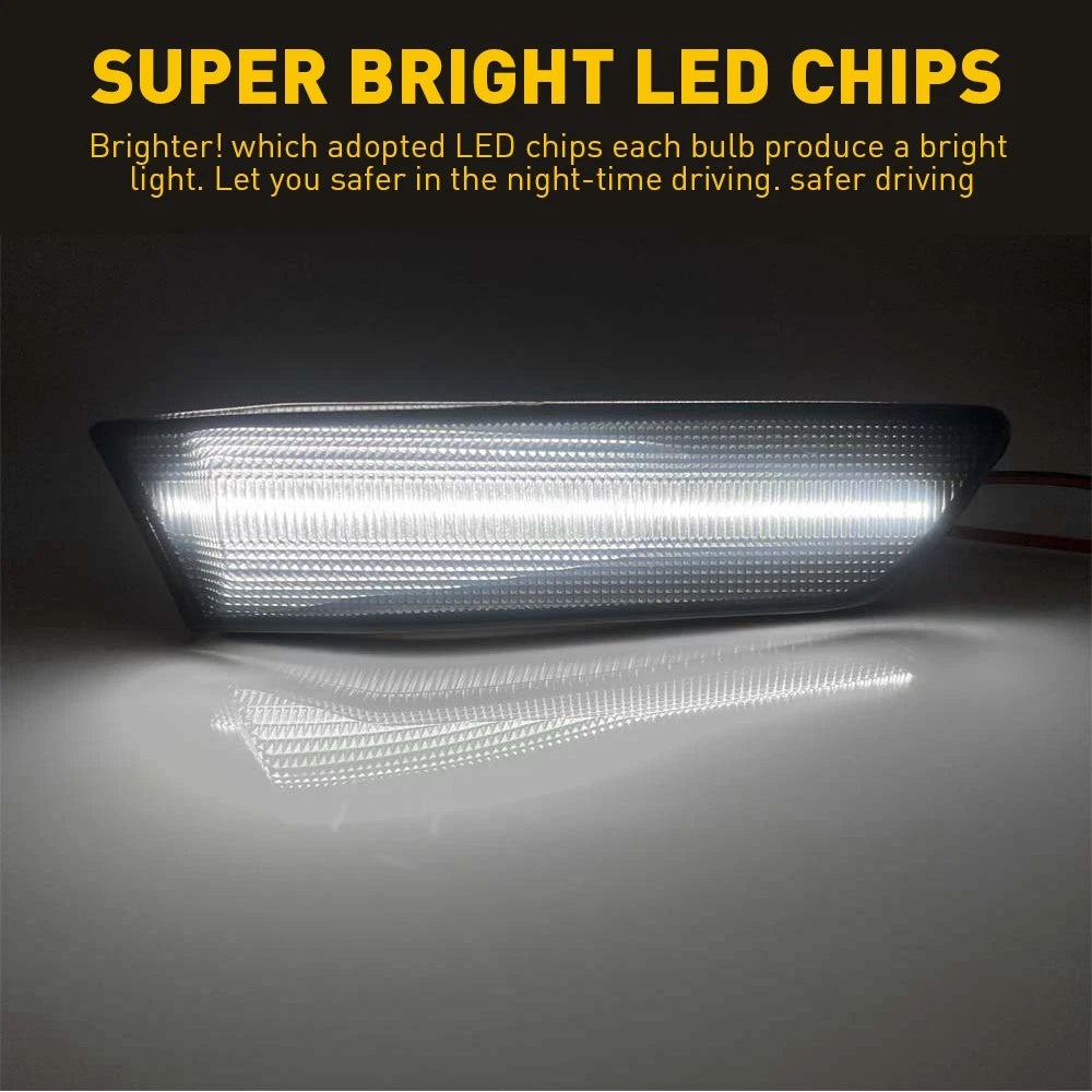 For 03-07 Infiniti G35 White Coupe LED Front Bumper Side Marker Light Smoke Lens 6B93BC-57