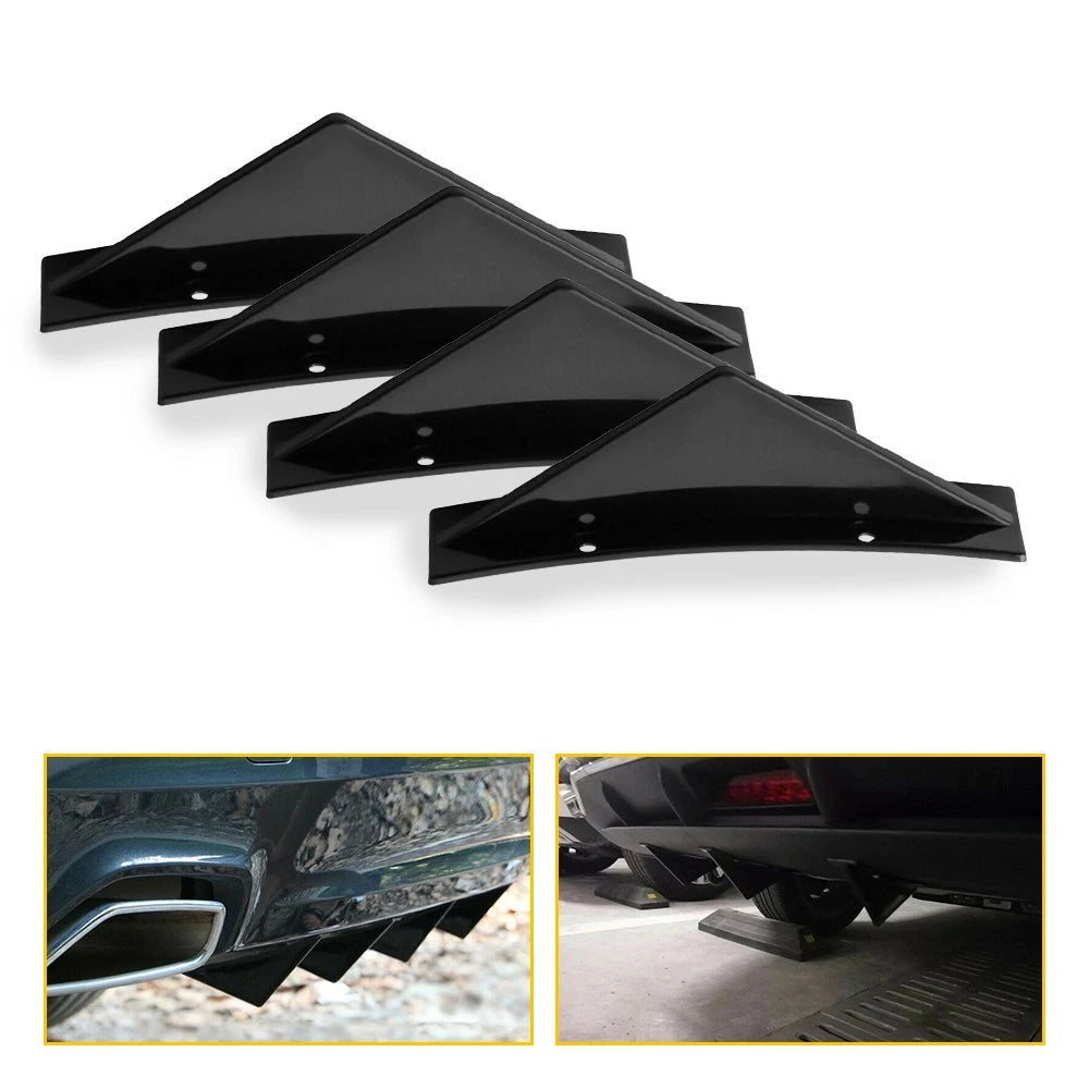 For Dodge Charger Challenger Rear Diffuser Shark Fins Bumper Lip Splitter Glossy 6B93BC-57