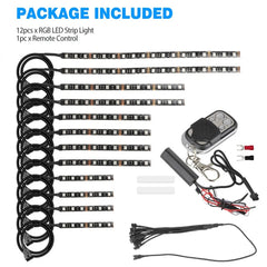 RGB Motorcycle LED Strip Lights Under Glow Neon Kit Bluetooth Remote Control EOA 6B93BC-57