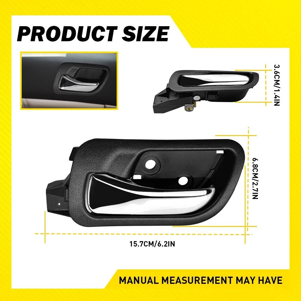 LH Left Interior Door Handle For 2003 2004-2007 Honda Accord Sedan Rear Chrome A 6B93BC-57