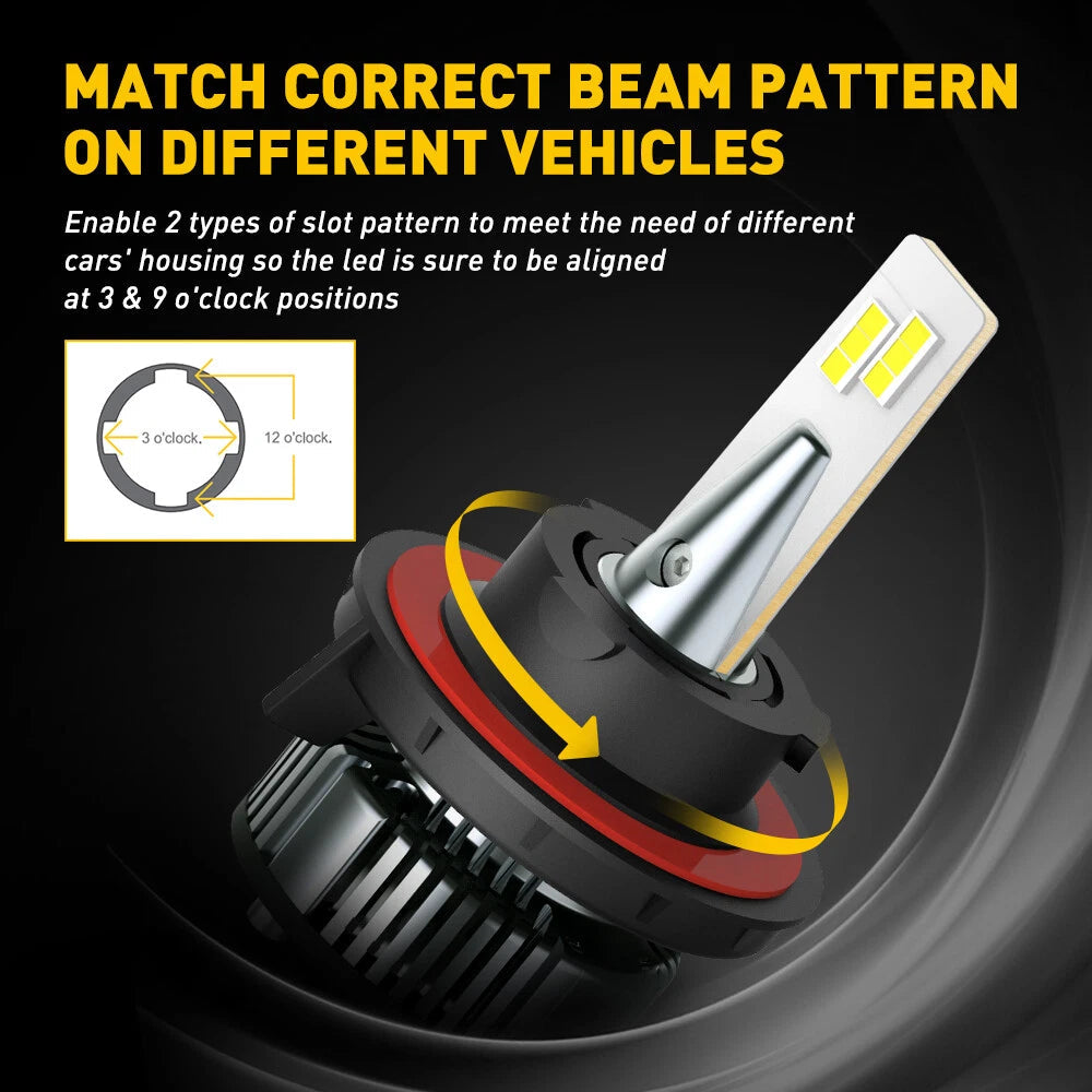 AUXITO H13 9008 LED Headlight Bulb High Low Beam White Light Canbus 6500K CANBUS AUXITO