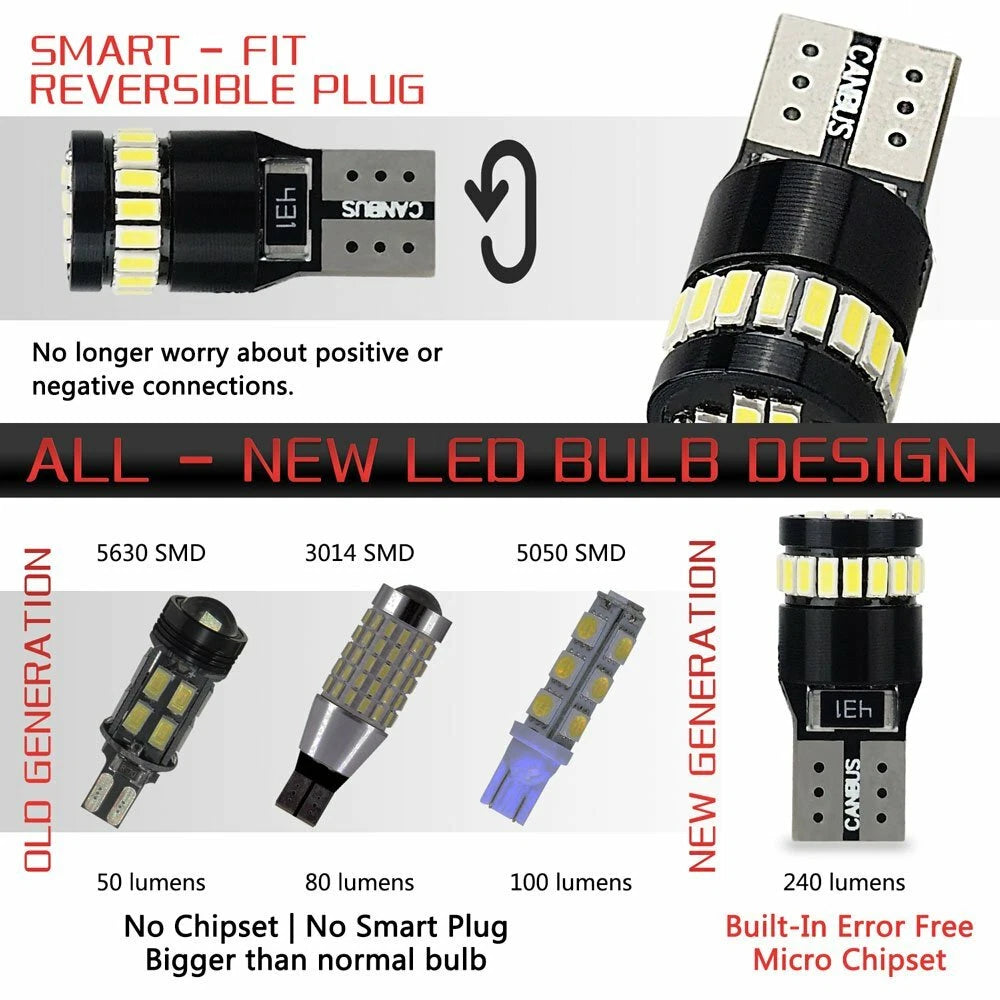 4X AUXITO T10 168 2825 194 LED License Plate Light Bulb 6000K Bright White EOA AUXITO