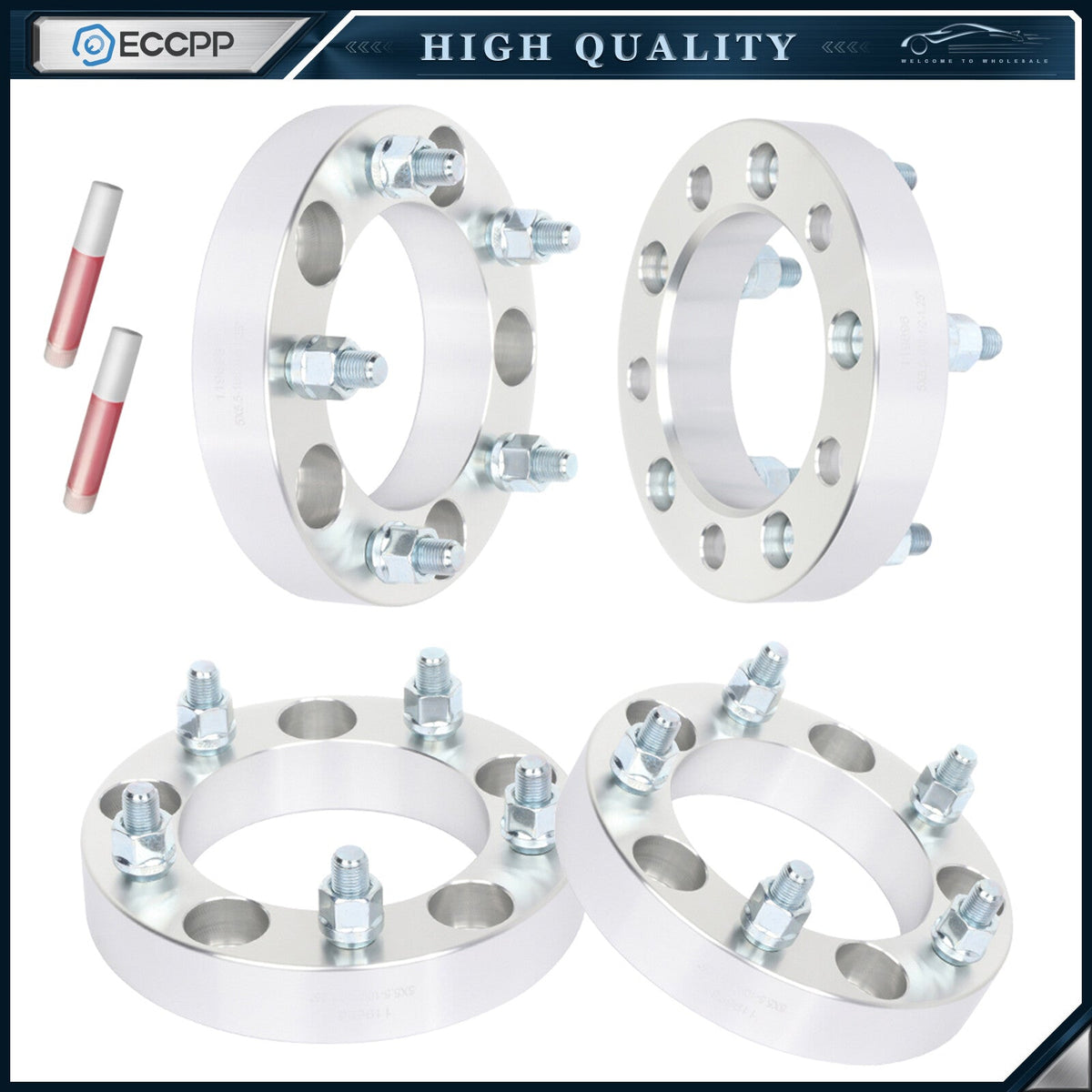 4 Pcs 1.25" 5x5.5 Wheel Spacers 1/2"x20 For Ford F-150 Bronco Dodge Ram 1500 6B93BC-57