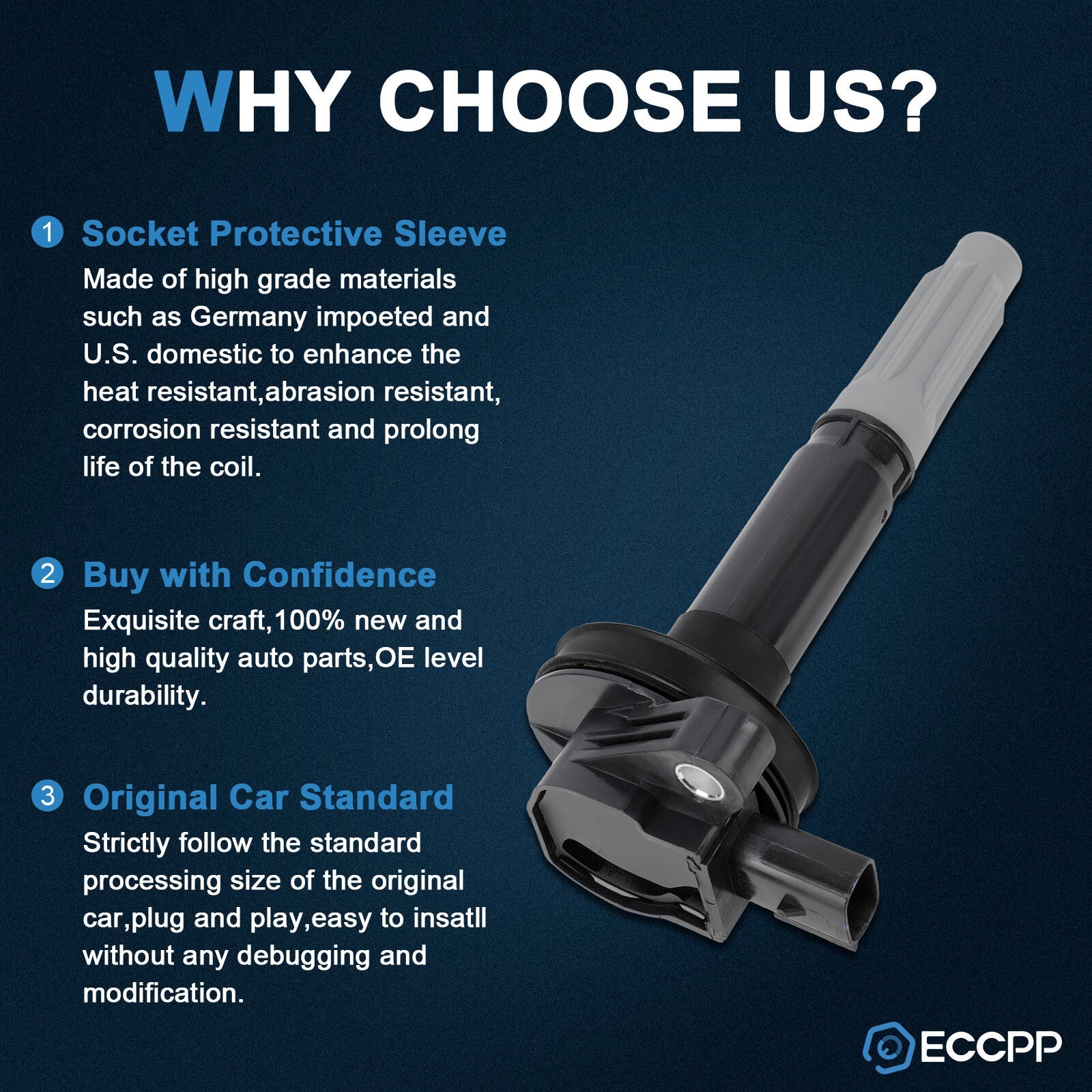 ECCPP 8 Ignition Coils For V8 5.0L Ford F150 Truck Mustang 11 12 2013 2014 2015 ECCPP