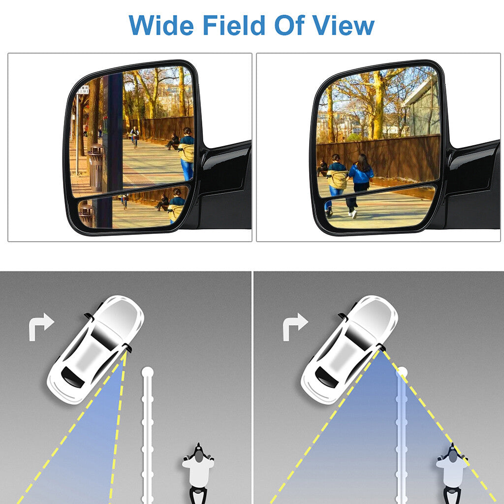 Driver Side Manual Mirror For 02-08 Ford E-150-E-550 Econoline Black Manual Fold 6B93BC-57