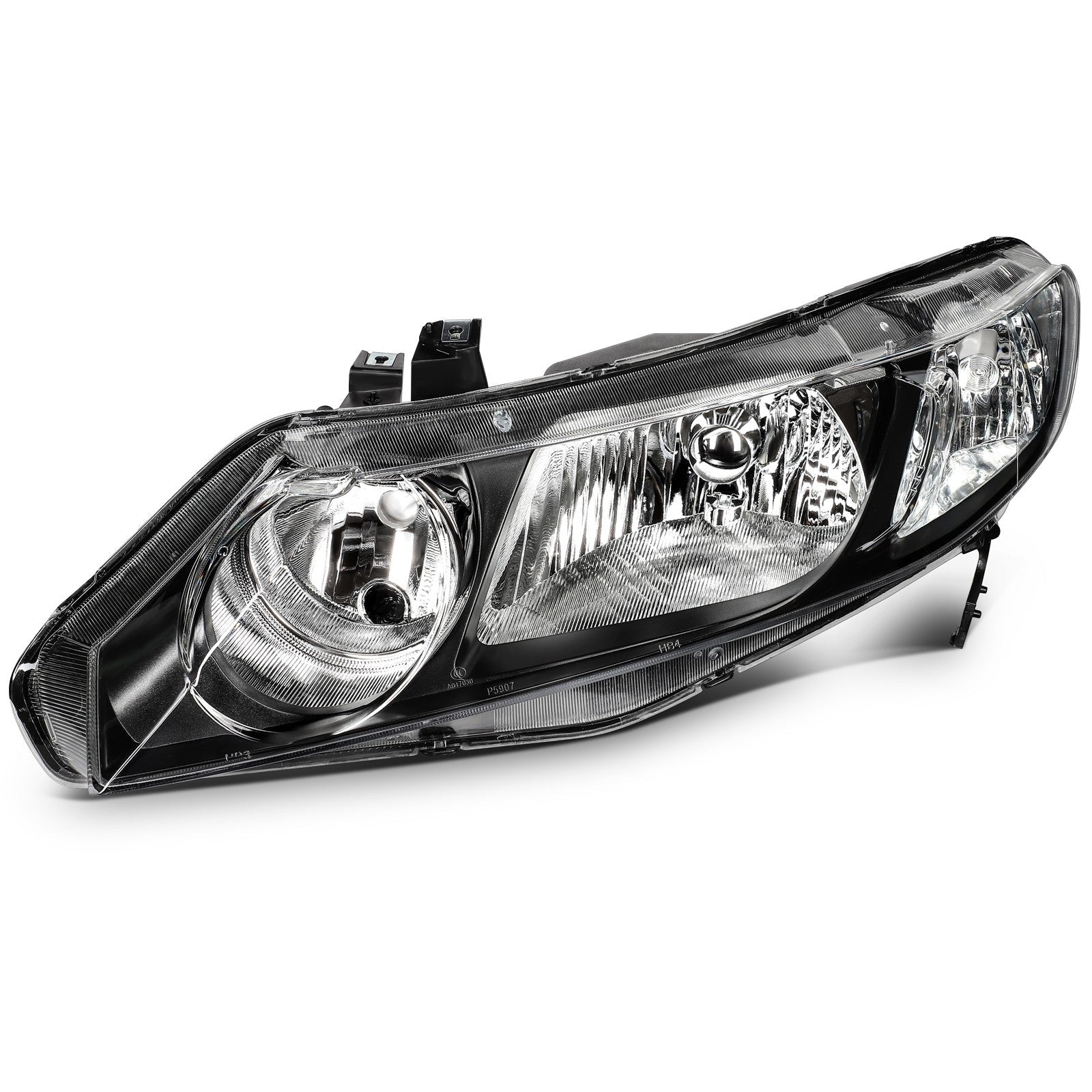 For 2006-2010 2011 Honda Civic Sedan 4Dr Black Housing L+R Headlights Assembly 6B93BC-57