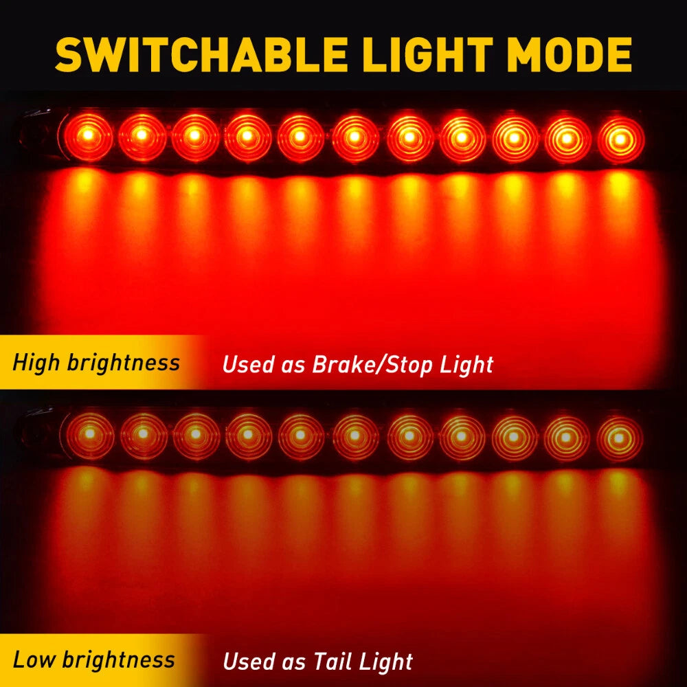 15" LED Sealed Truck Trailer Strip Reverse Backup Light Bar Tail Lamp Pair Red 6B93BC-57