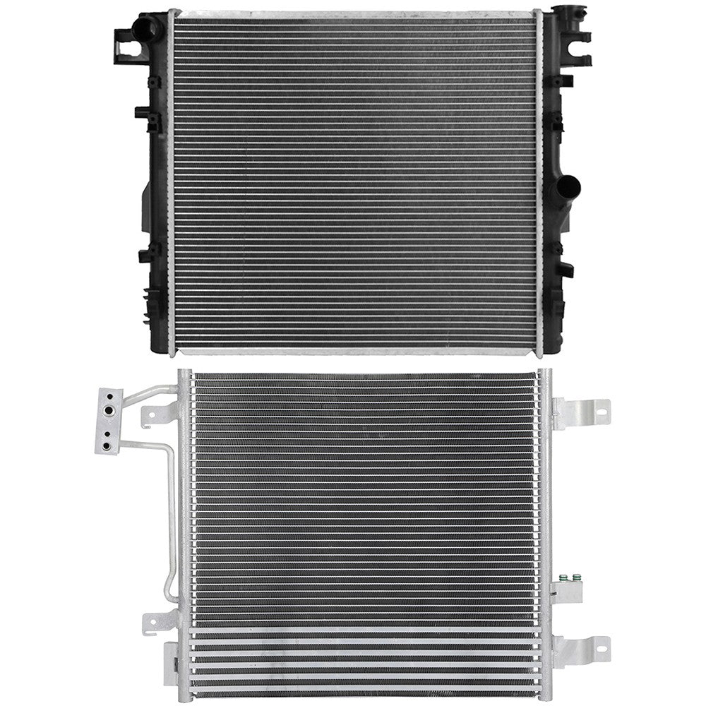 Aluminum Radiator & AC Condenser Cooling Kit For 2007-2010 2011 Jeep Wrangler 6B93BC-57