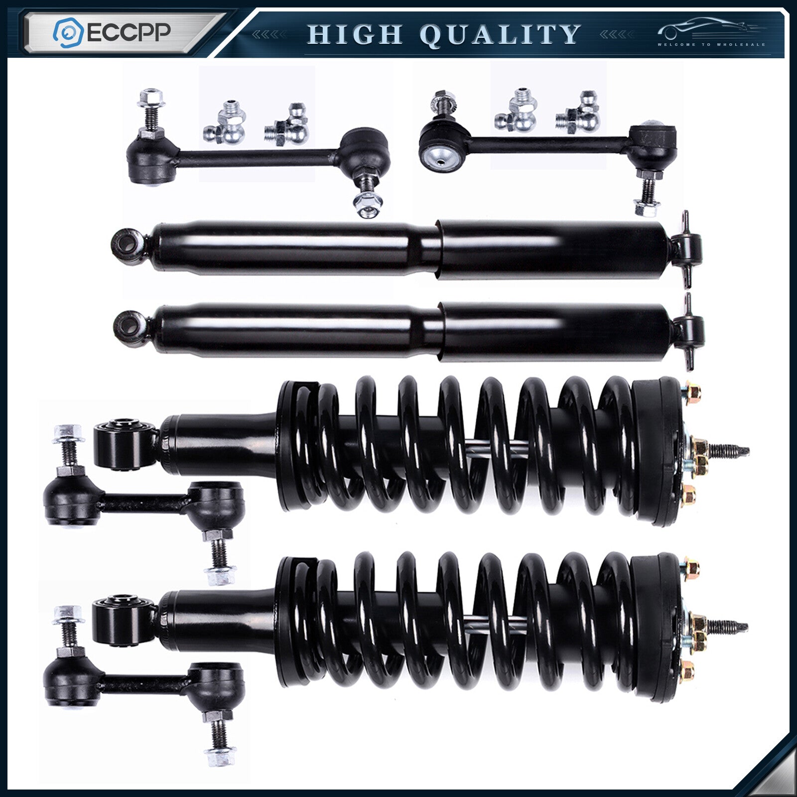 Front Struts Rear Shocks Sway Bars for 2004-2012 Chevy Colorado GMC Canyon RWD 6B93BC-57