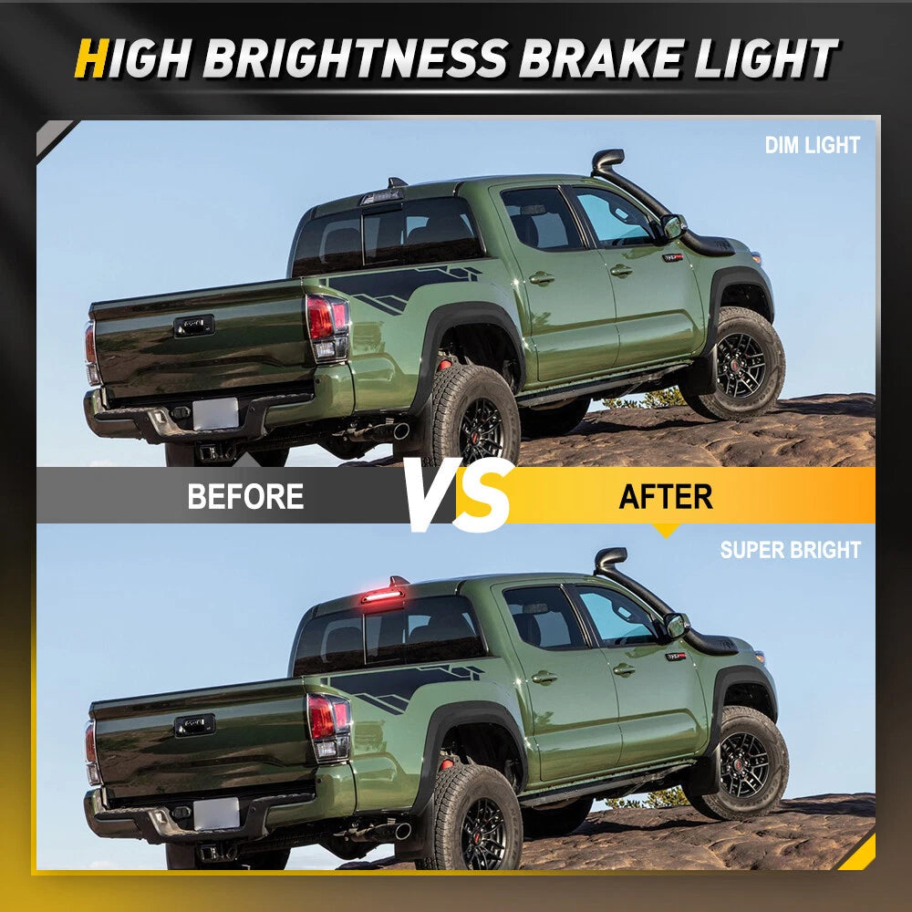For 2016-2023 Toyota Tacoma Style F1 LED 3rd Third Tail Brake Lights Cargo Lamp 6B93BC-57