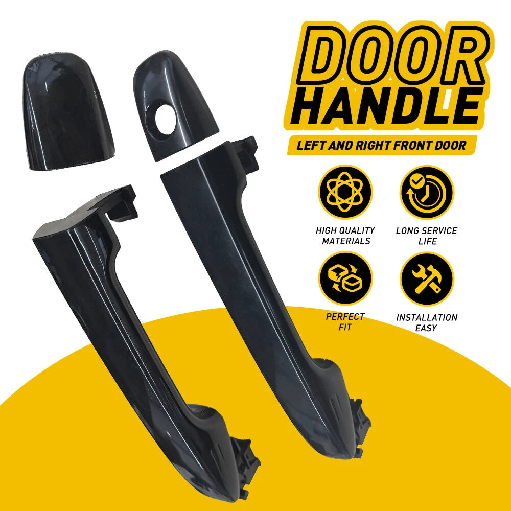 Door Handle Exterior Front LH RH Pair Set Black Fits for Toyota 2011-2016 Sienna 6B93BC-57