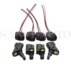 4pc ABS Wheel Speed Sensor W/ Connector Front Rear For Ford Jaguar Lincoln Volvo 6B93BC-57